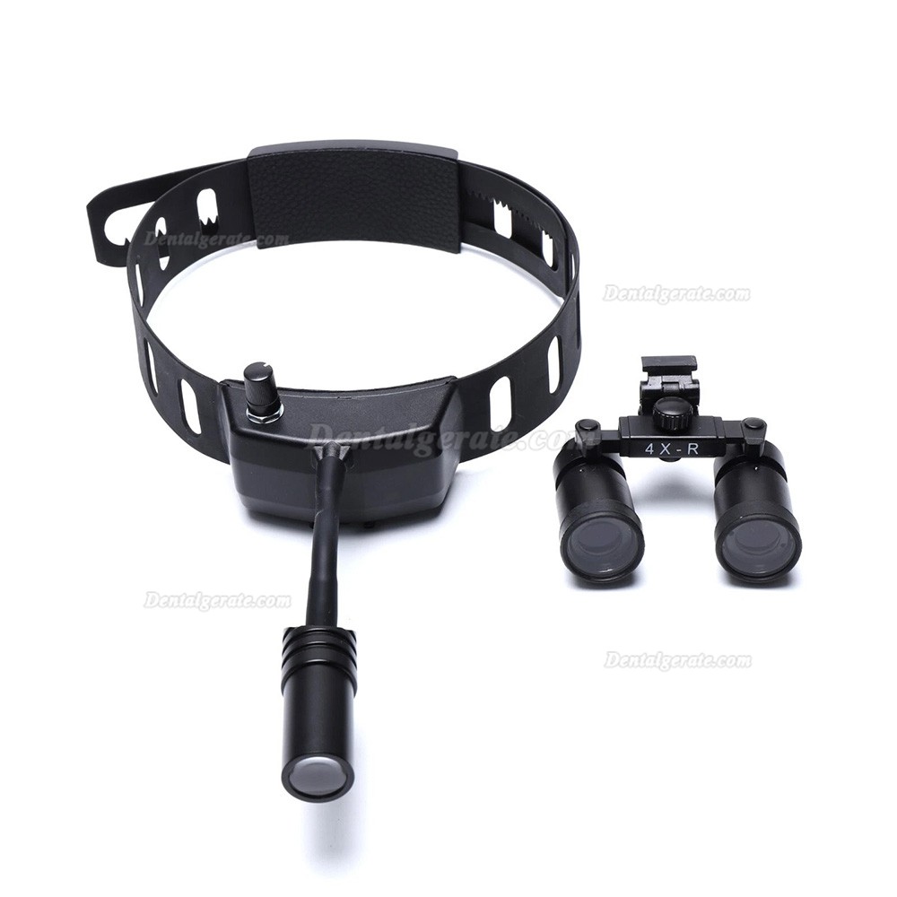 YUYO DY-005 4-fache Dental Lupenbrille + 3 W kabelloses LED-Licht f&uuml;r Lupenbrille